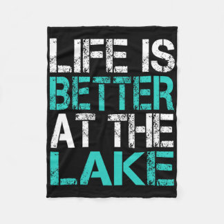 Lustiges Leben ist besser am See Camping Sommer Va Fleecedecke