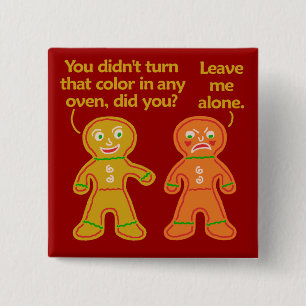 Lustiges Lebkuchen-Fake-TAN-Weihnachten Button