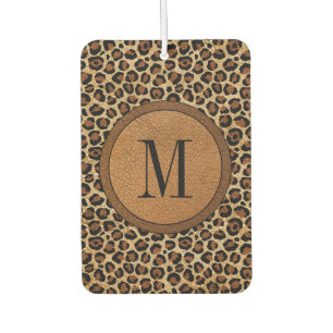 Lustiges Leder-Leopard-Vintage-Modern-Boho-Monogra Autolufterfrischer