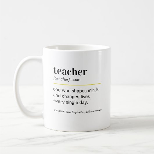 Lustiges Lehrer-Definitions-Geschenk Kaffeetasse (Links)