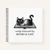 Lustiges leicht ablenkbar durch Bücher und Katzen  (Vorderseite)