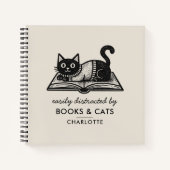 Lustiges leicht ablenkbar durch Bücher und Katzen  (Vorderseite)