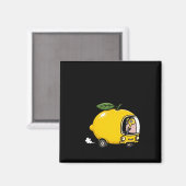 Lustiges Lemonen Auto Flamingo 1 Magnet (Vorderseite/Rückseite)