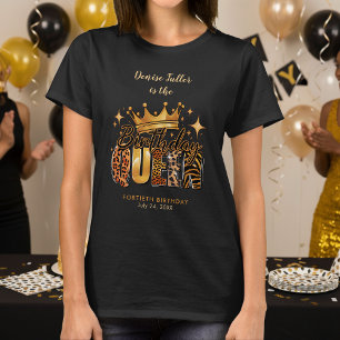Lustiges Leopard-Geburtstags-Queen-Vierzig-Geburts T-Shirt