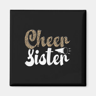 Lustiges Leopard-Grafik-T-Shirt für Cheerleaderinn Magnet