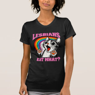 Lustiges Lesbisches Katze Regenbogen-Shirt – Lesbe T-Shirt