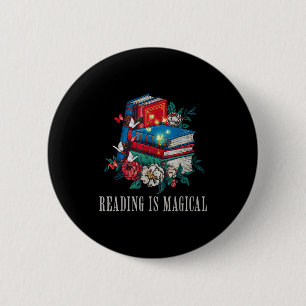 Lustiges Lesen ist magisch Vintage-Buchliebhaber R Button