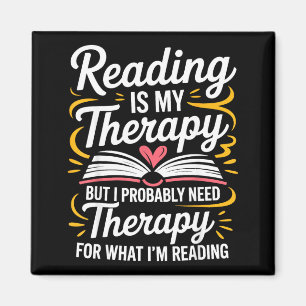 Lustiges Lesen ist Therapie Buchwurm Buch Meme Magnet