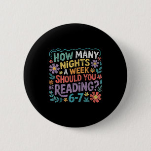 Lustiges Lesen Sechs Sieben Meme Buchliebhaber 67 Button