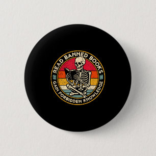 Lustiges Lesen Verbotene Bücher Retro Buchliebhabe Button