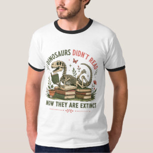 Lustiges Lesesaurierskelett Buchliebhaber Humor T-Shirt