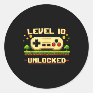 Lustiges Level 10 freigeschaltetes Videospiel 10. Runder Aufkleber