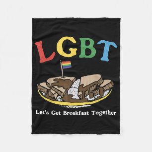 Lustiges Lgbt Lass uns zusammen Frühstück essen _1 Fleecedecke