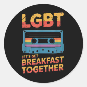 Lustiges Lgbt Lass uns zusammen Frühstücken _2 Runder Aufkleber
