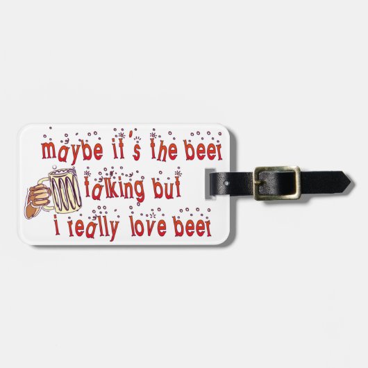 Lustiges Liebe-Bier Gepäckanhänger (Vorderseite horizontal)