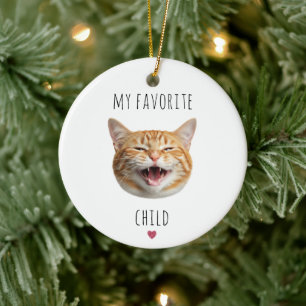 Lustiges Lieblings-Pelzkind Individuelles Katzen-G Keramik Ornament