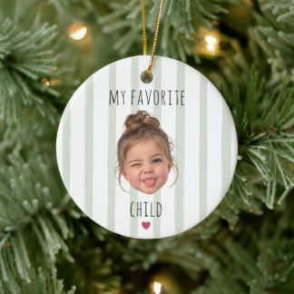 Lustiges Lieblingskind Individuelles Gesichtsfoto Keramik Ornament