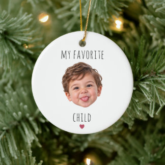 Lustiges Lieblingskind Individuelles Gesichtsfoto Keramik Ornament