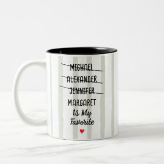 Lustiges Lieblingskind mit 4 personalisierten Name Zweifarbige Tasse