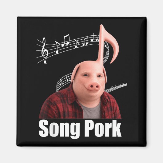 Lustiges Lied Schwein Musik Note Schwein Mann Meme Magnet (Vorne)