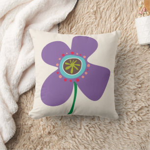 Lustiges Lila Gänseblümchen-Pop-Cute-Sommerblumen- Kissen