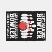 Lustiges Linkshänder-Bowling-Design für Männer Fra Fleecedecke (Vorderseite (Horizontal))