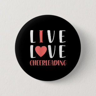 Lustiges Live Love Cheerleading Grafik Frauen Mädc Button