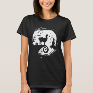 Lustiges Llama-Halloween-Kostüm Mond-Silhouette Gr T-Shirt