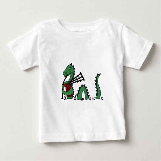 Lustiges Loch- Nessmonster, das Dudelsäcke spielt Baby T-shirt (Vorderseite)
