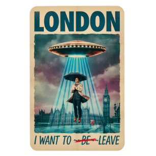 Lustiges London-Alien-Entführungs-Retro-Sci-Fi-Pla Magnet