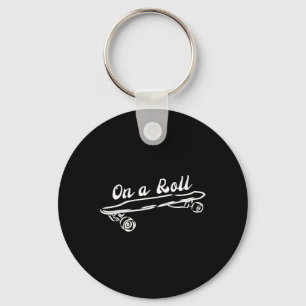 Lustiges Longboard-Skateboarding-Geschenk Vintage- Schlüsselanhänger
