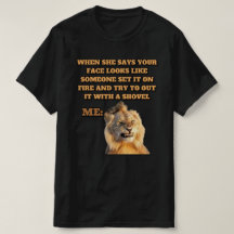 Lustiges Löwen-Meme-T-Shirt-Design