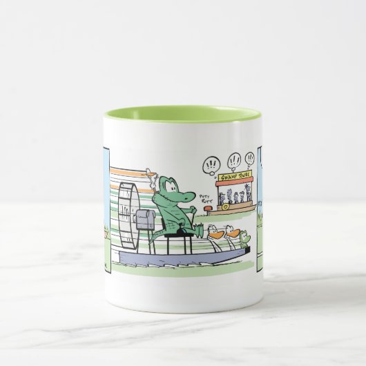 Lustiges Luft-Bootfahrt Croc Comic Tasse (Zentrum)