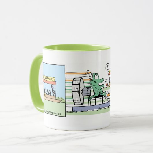 Lustiges Luft-Bootfahrt Croc Comic Tasse (Vorderseite Links)