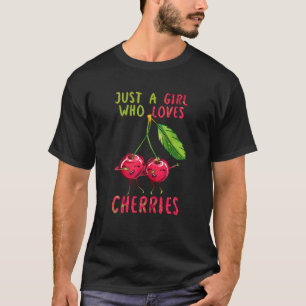 Lustiges Mädchen, das Kirschen liebt Obst Kirschli T-Shirt