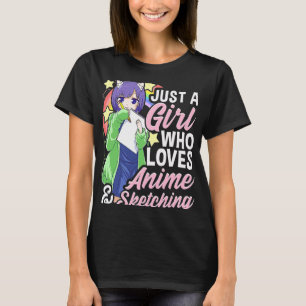 Lustiges Mädchen, einfach ein Mädchen, das Anime u T-Shirt