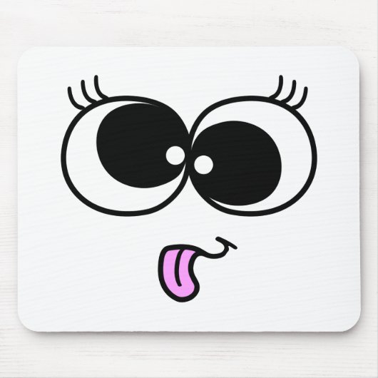 Lustiges Mädchen-Gesicht Mousepad (Vorne)