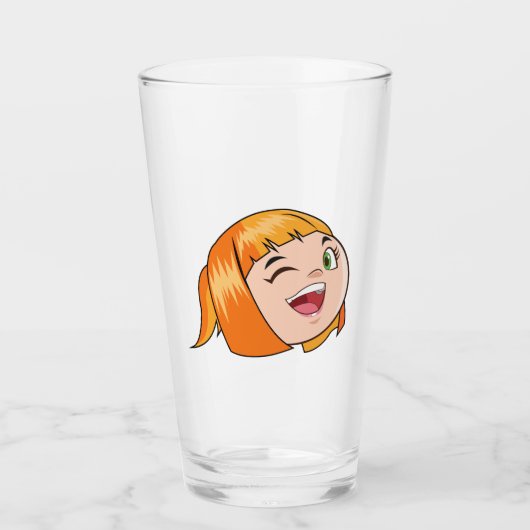 lustiges Mädchen Glas (Vorderseite)