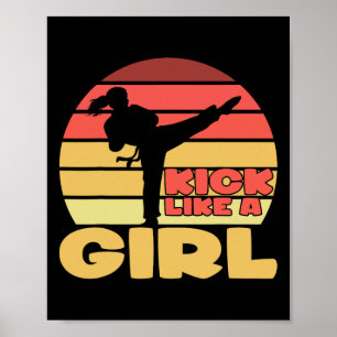 Lustiges Mädchen Kickboxen Mädchen Karate Mädchen  Poster