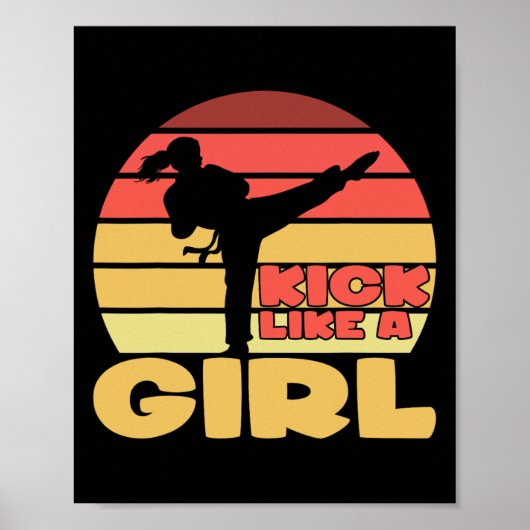 Lustiges Mädchen Kickboxen Mädchen Karate Mädchen  Poster (Vorne)