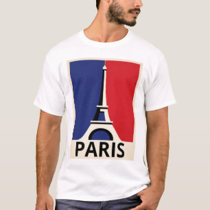 Lustiges Mädchen Vintage-Postkarte Paris T-Shirt