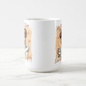 Lustiges Mädchen zur Kaffezeit am Morgen Kaffeetasse (Mittel)