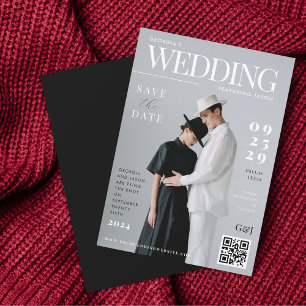 Lustiges Magazin-Cover-Foto einzigartige stilvolle Save The Date