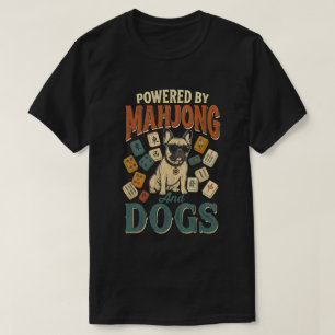 Lustiges Mahjong Französische Bulldogge Retro Hund T-Shirt