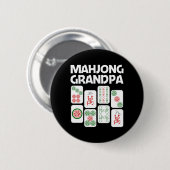 Lustiges Mahjong-Geschenk Großvater Vater Männer F Button (Vorne & Hinten)