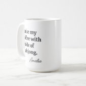 Lustiges Mahjong-Kaffee-Liebhaber-Zitat mit Namen Kaffeetasse (Vorderseite Links)