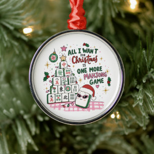 Lustiges Mahjong-Weihnachtsornament Noch ein Spiel Ornament Aus Metall