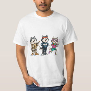 Lustiges Malamute-Squad-Shirt Cute Hund-Trio-T-Shi T-Shirt