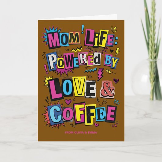 Lustiges Mama-Leben Kaffee Retro Muttertag Karte (Vorderseite)