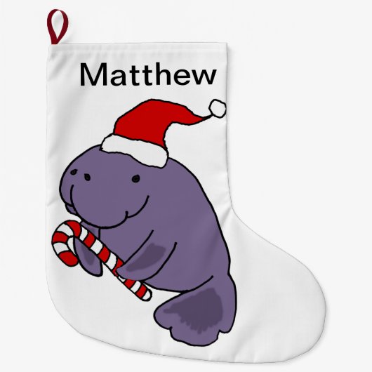 Lustiges Manatis im Großer Weihnachtsstrumpf (Vorderseite)